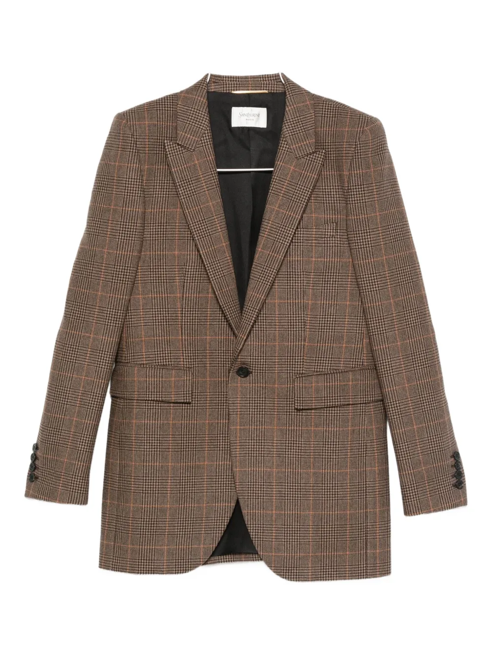 Saint Laurent checked single-breasted blazer Bruin