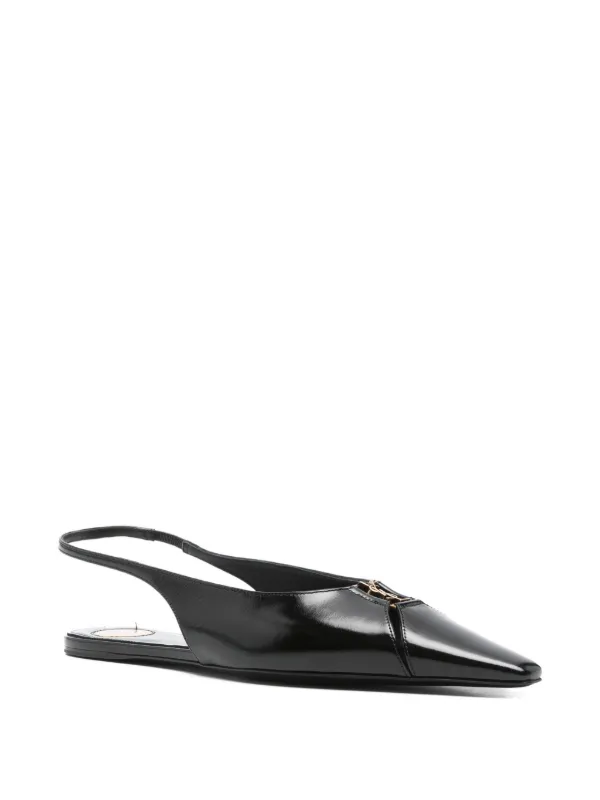 Saint Laurent Babylone Slingback pointed-toe Flats | Black