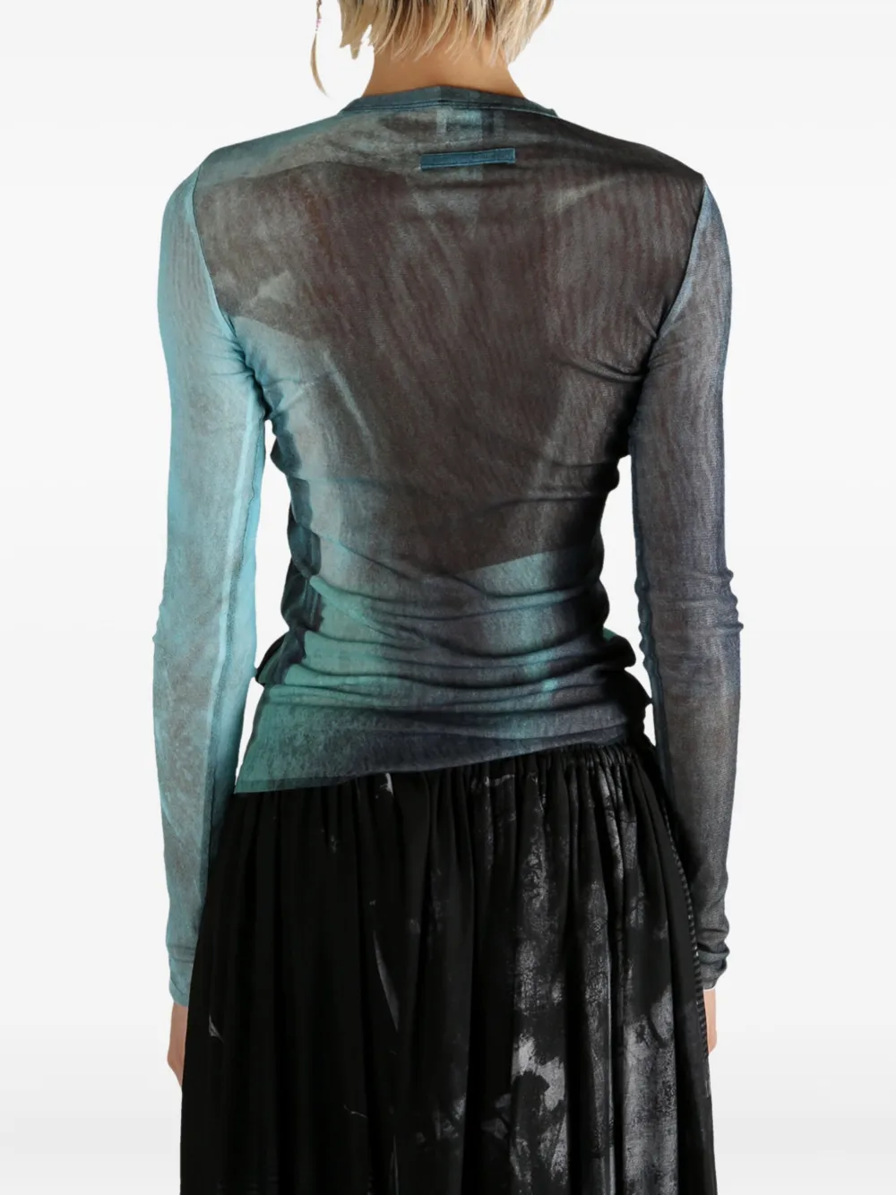 Jean Paul Gaultier abstract-print long-sleeve T-shirt Blauw