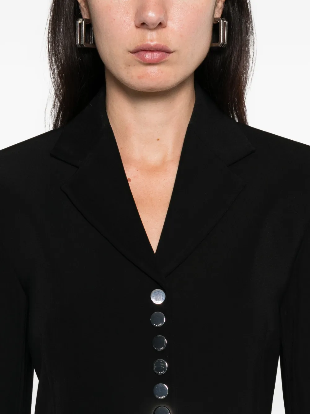Sportmax high-buttoning fitted jacket Zwart