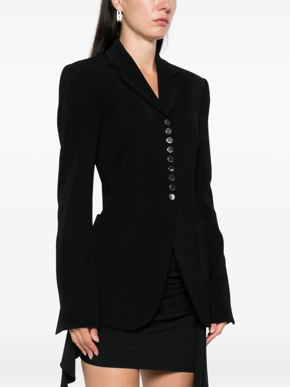 Sportmax high-buttoning fitted jacket Zwart
