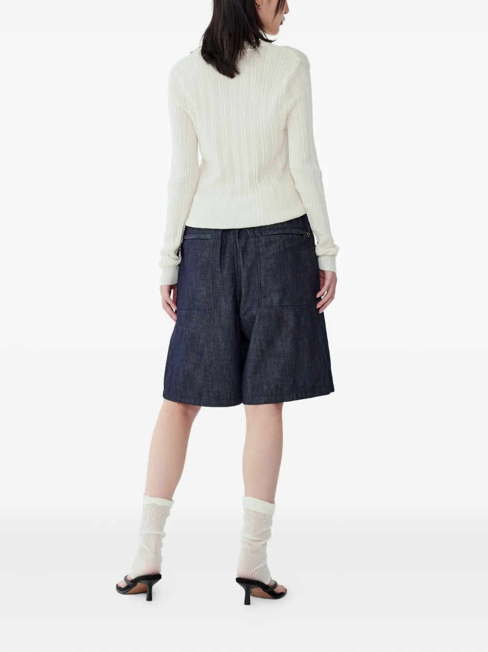 STUDIO TOMBOY ribbed-knit T-shirt Beige