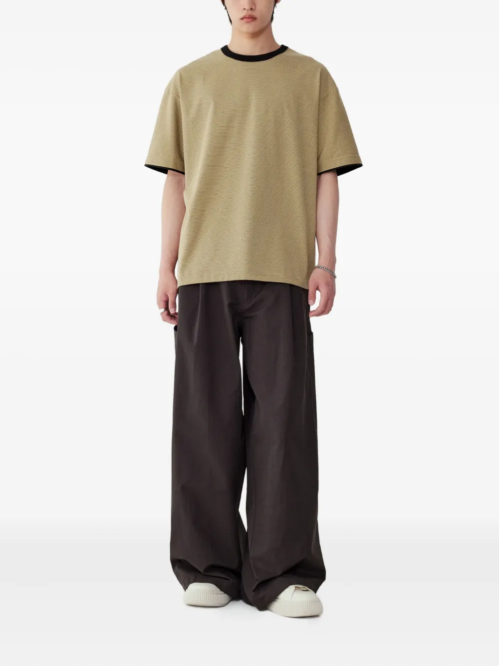 Studio Tomboy Pleated Cargo Trousers In Black