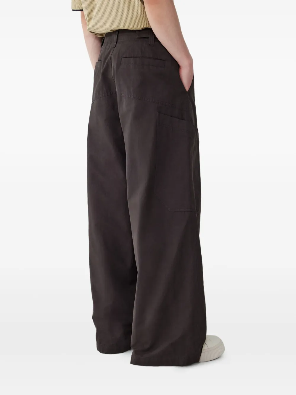 Studio Tomboy Pleated Cargo Trousers In Black