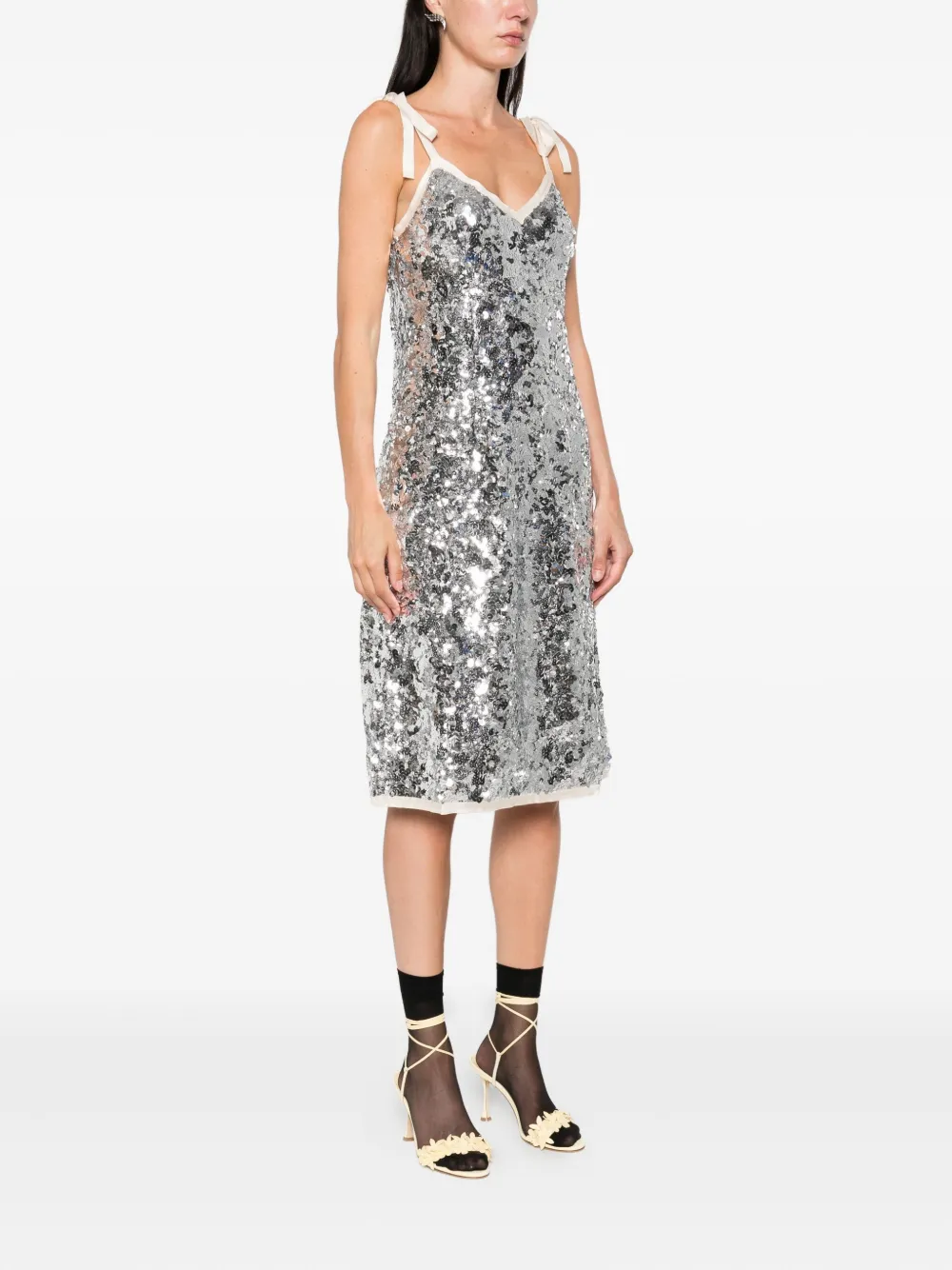 Prada sequinned midi dress Zilver
