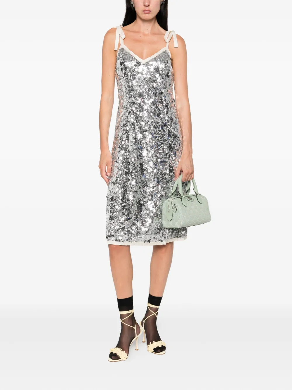 Prada sequinned midi dress Zilver