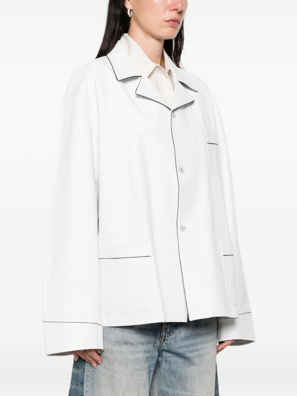 Prada piped-trim jacket Wit