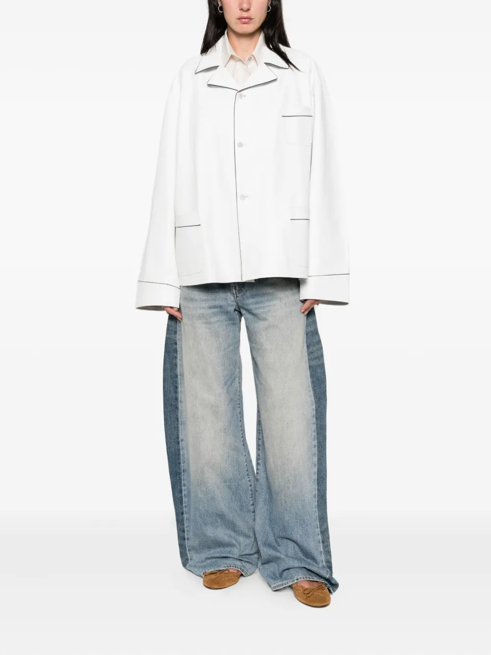 Prada piped-trim jacket Wit