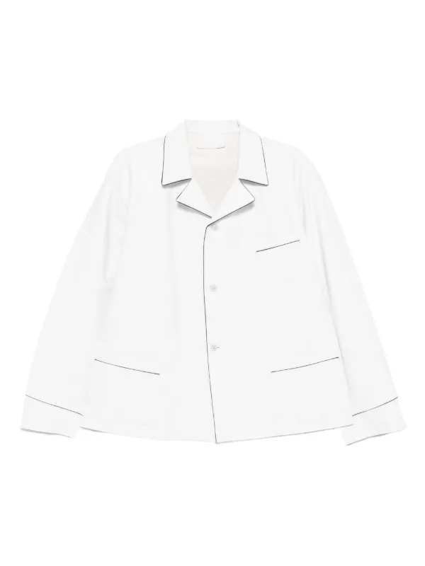 Prada Piped-trim Jacket in White
