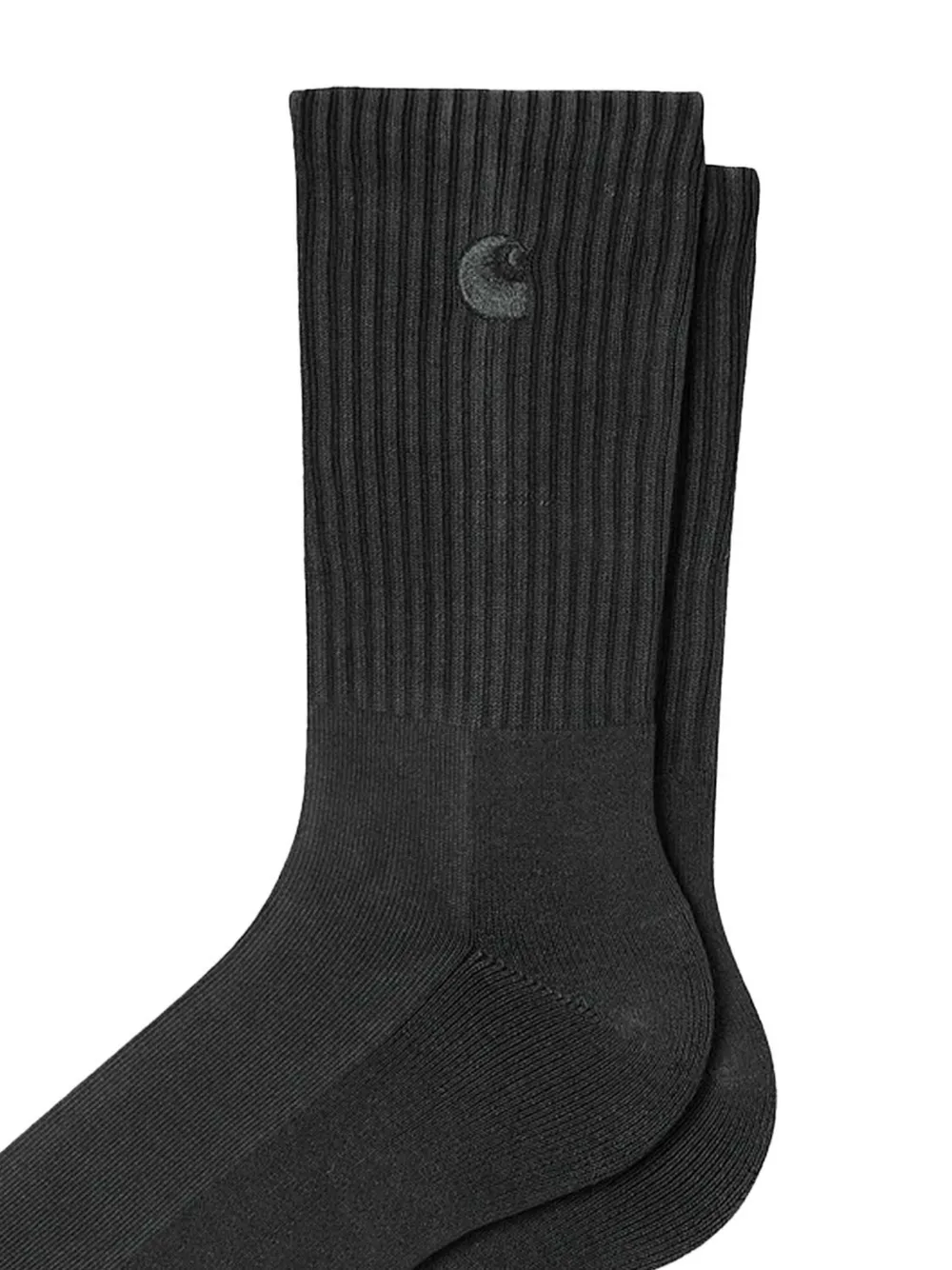 Carhartt WIP logo-embroidered ribbed socks Zwart