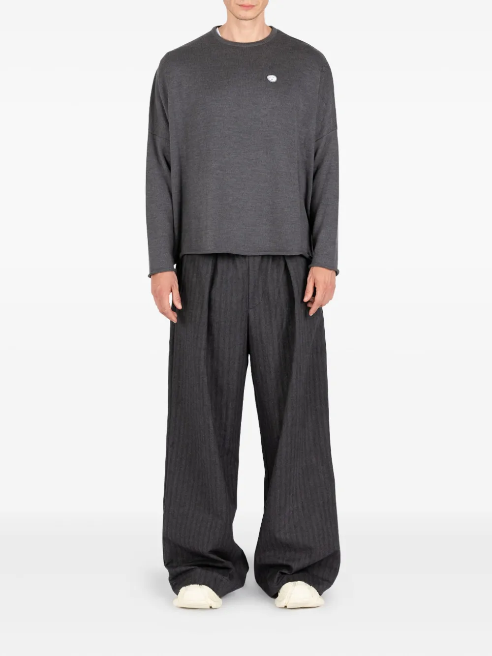 Société Anonyme pleated striped wide-leg trousers Grijs