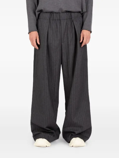 Société Anonyme pleated striped wide-leg trousers