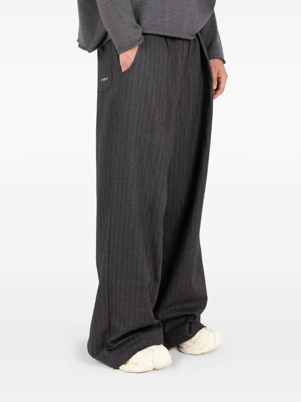Société Anonyme pleated striped wide-leg trousers Grijs