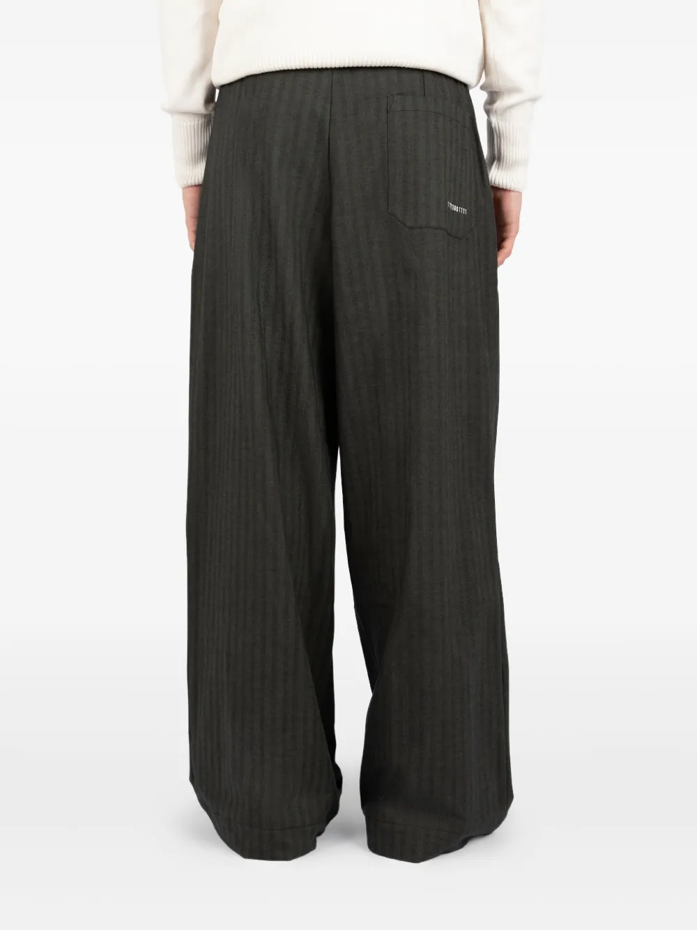 Société Anonyme pleated pinstripe wide-leg trousers Groen