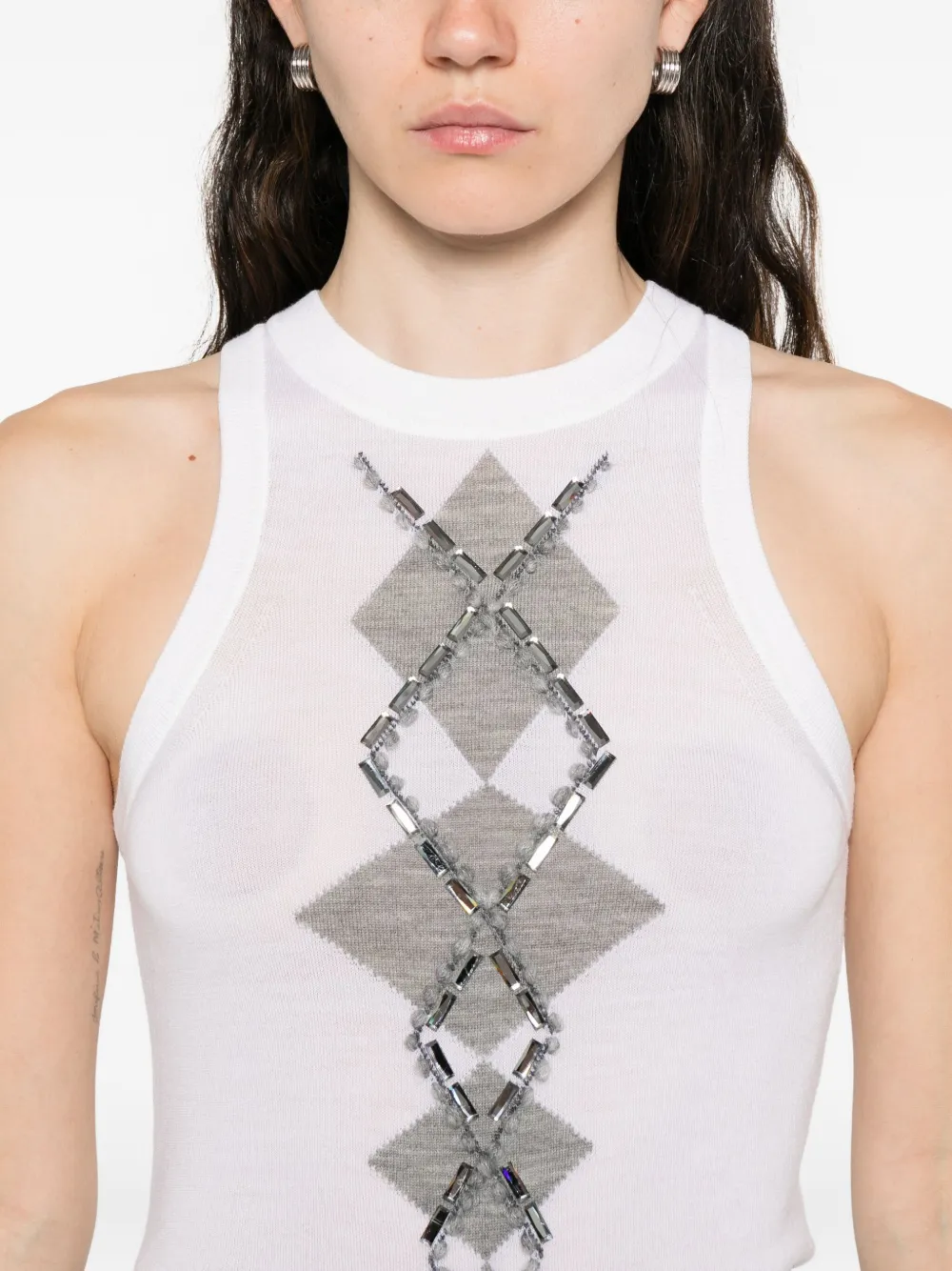 Ermanno Scervino Verfraaide top met patroon Wit