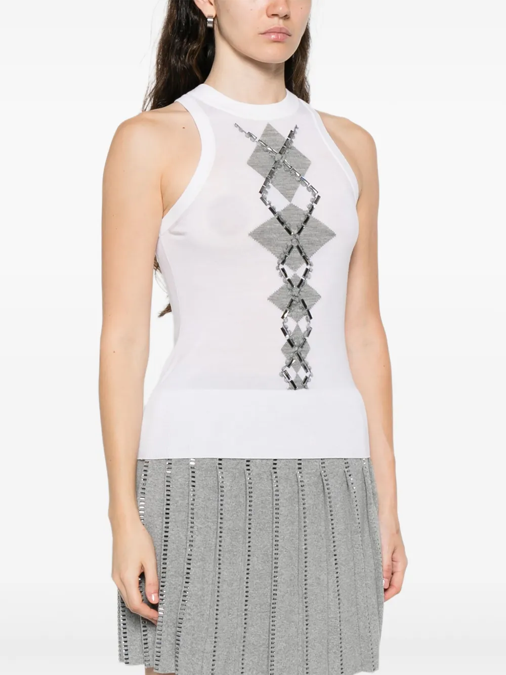 Ermanno Scervino Verfraaide top met patroon Wit