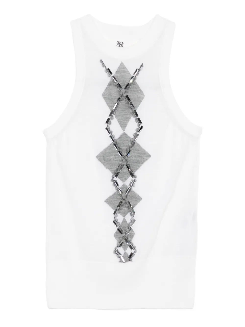 Ermanno Scervino embellished diamond-pattern top | White | Image 1