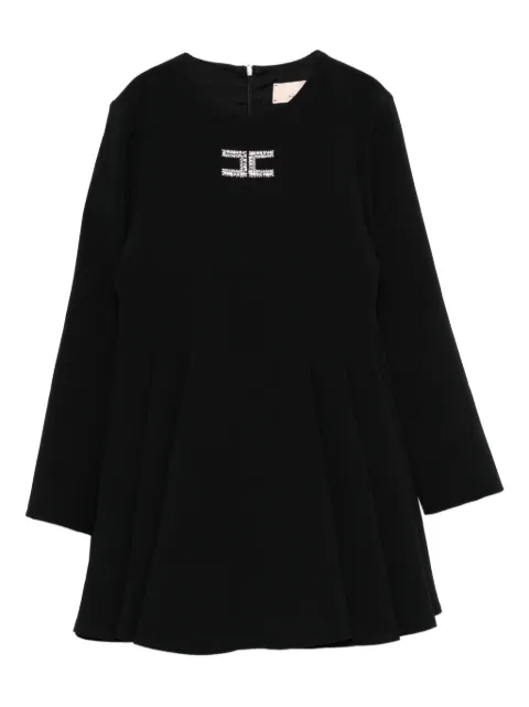 Elisabetta Franchi La Mia Bambina embellished-logo long-sleeve dress