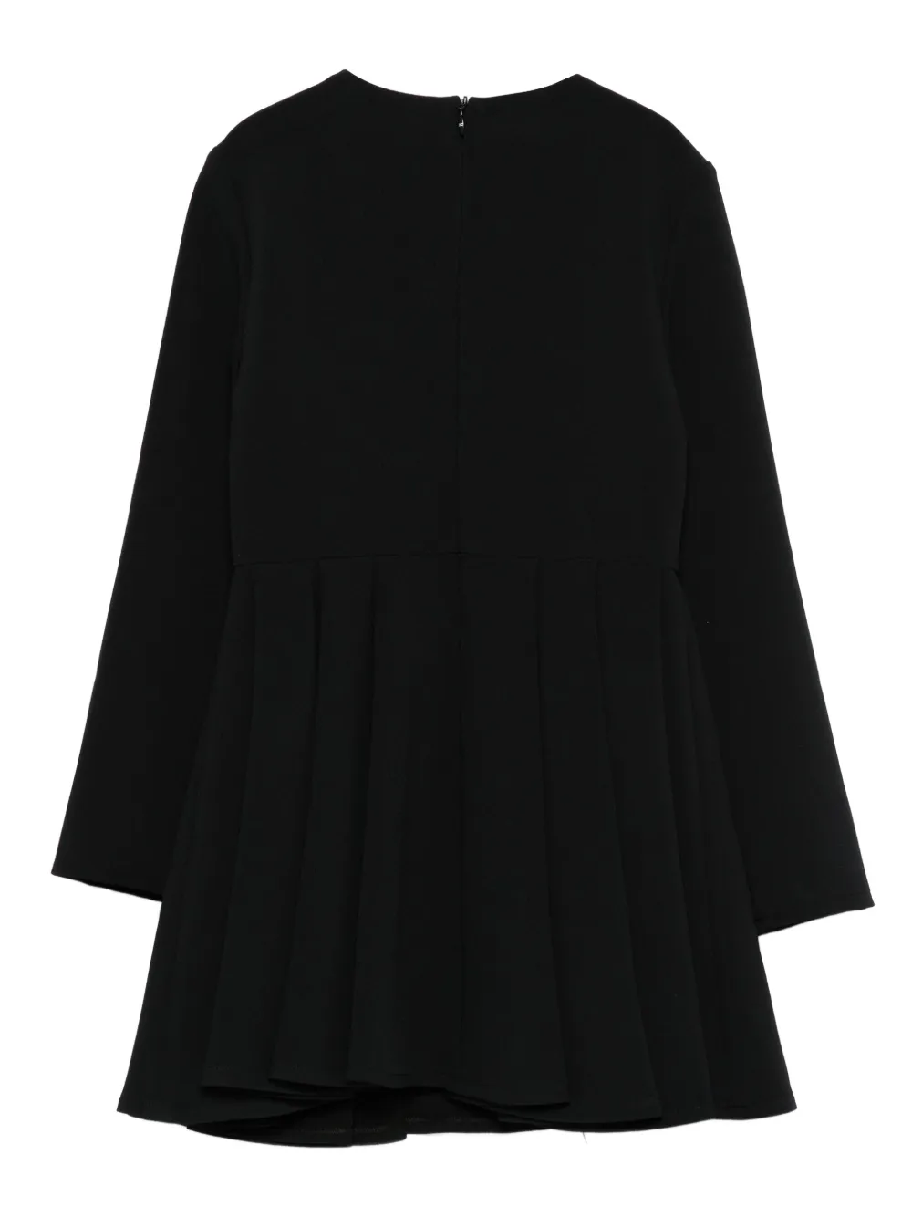 Elisabetta Franchi La Mia Bambina embellished-logo long-sleeve dress Zwart
