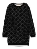 Elisabetta Franchi La Mia Bambina geometric-pattern knitted dress - Black