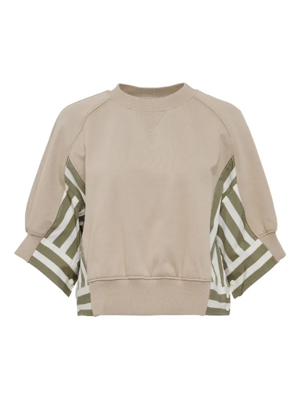 3.1 Phillip Lim striped-panel Sweatshirt | Neutrals | FARFETCH ID