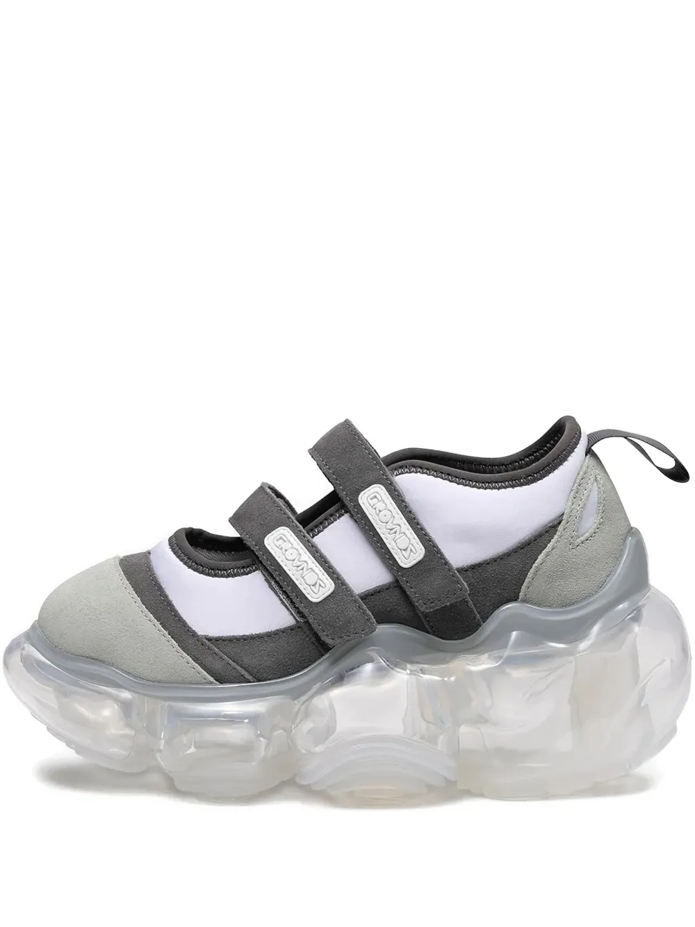 GROUNDS double-strap jelly trainers Grey