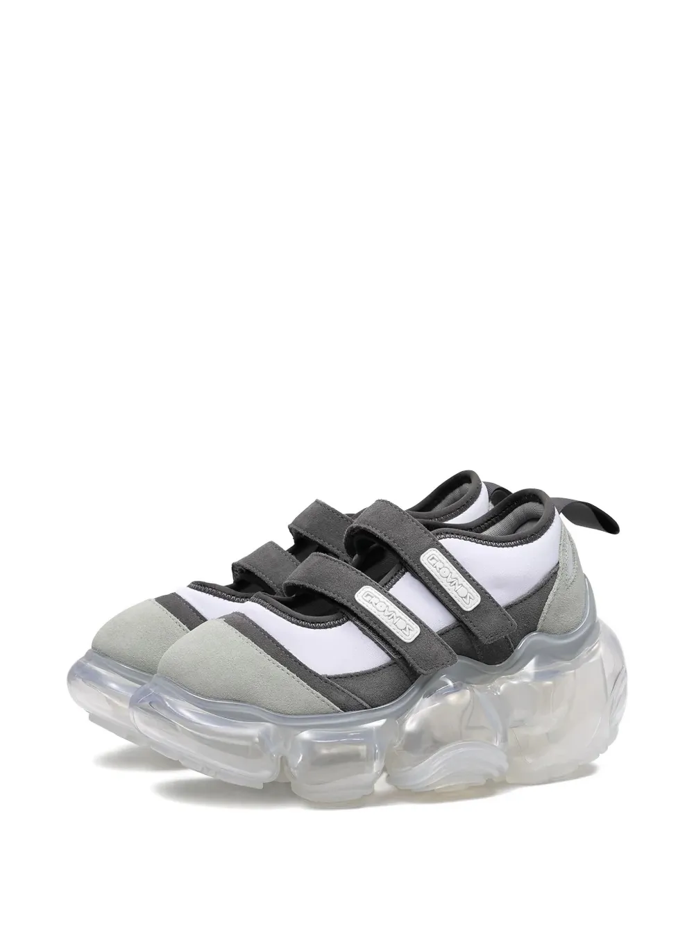 GROUNDS double-strap jelly trainers Grey