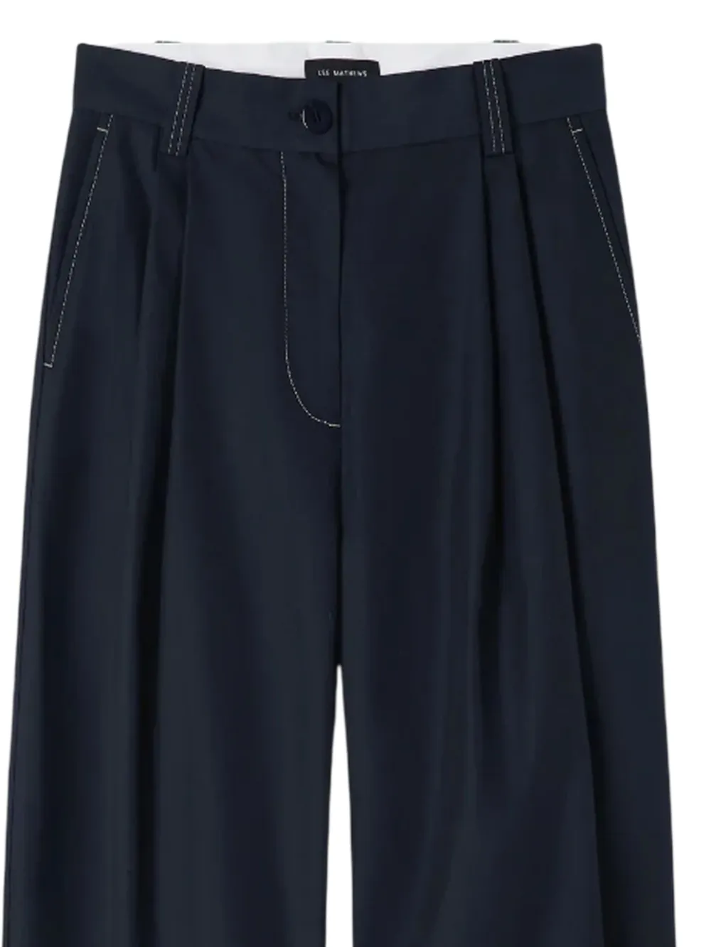 Lee Mathews Broek met geplooid detail - Blauw