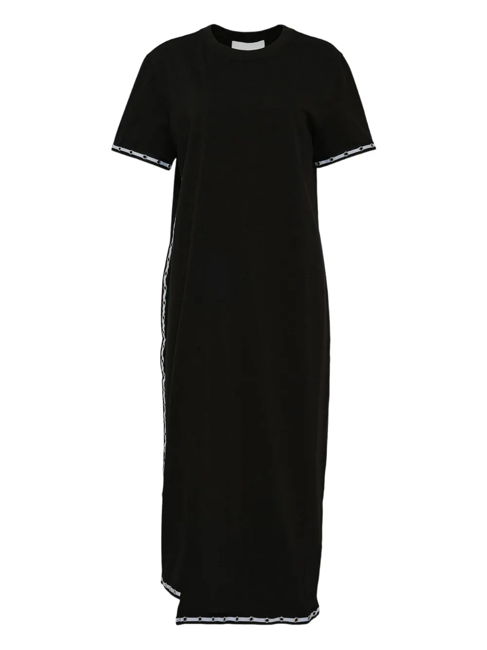 3.1 Phillip Lim short-sleeve side-stripe midi dress - ブラック 3.1 Phillip Lim short-sleeve side-stripe midi dress - ブラック