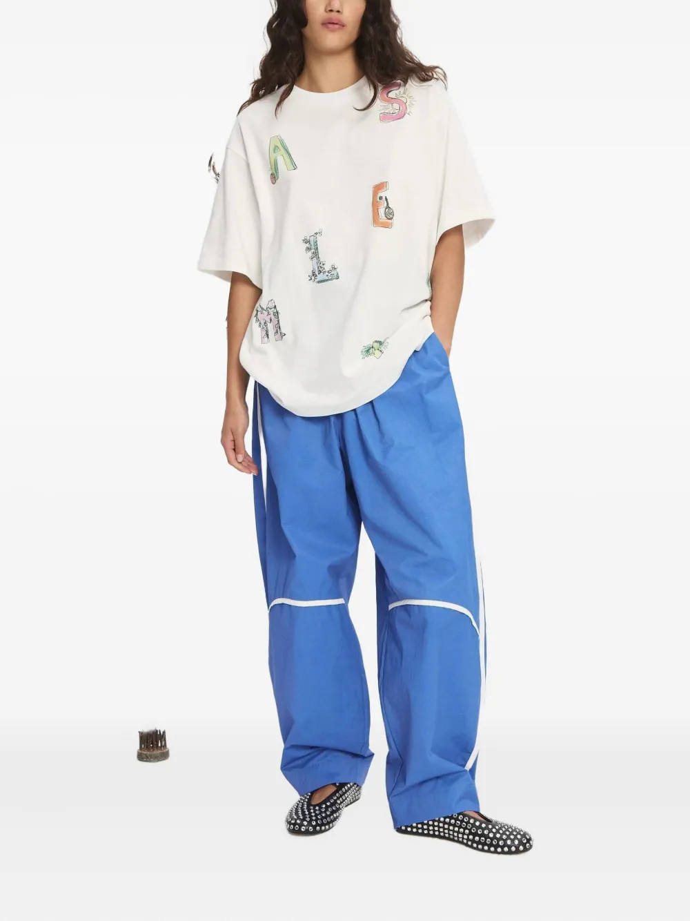 Alemais Court Graphic-print T-shirt In White