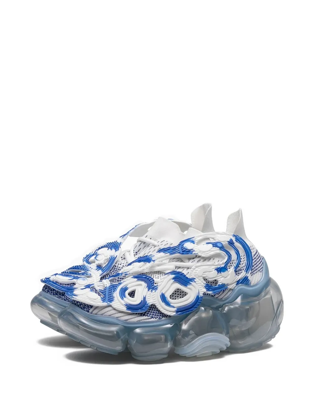 GROUNDS swirl-pattern translucent trainers Blue