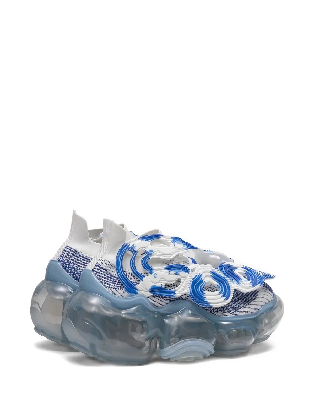GROUNDS swirl-pattern translucent trainers Blue