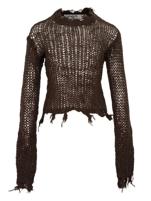 Open YY frayed-hem knit jumper