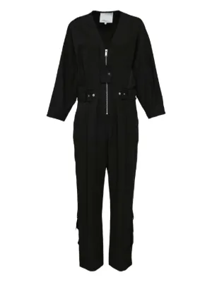 Alexander Wang button-up Ripstop Cargo Jumpsuit | Black | FARFETCH