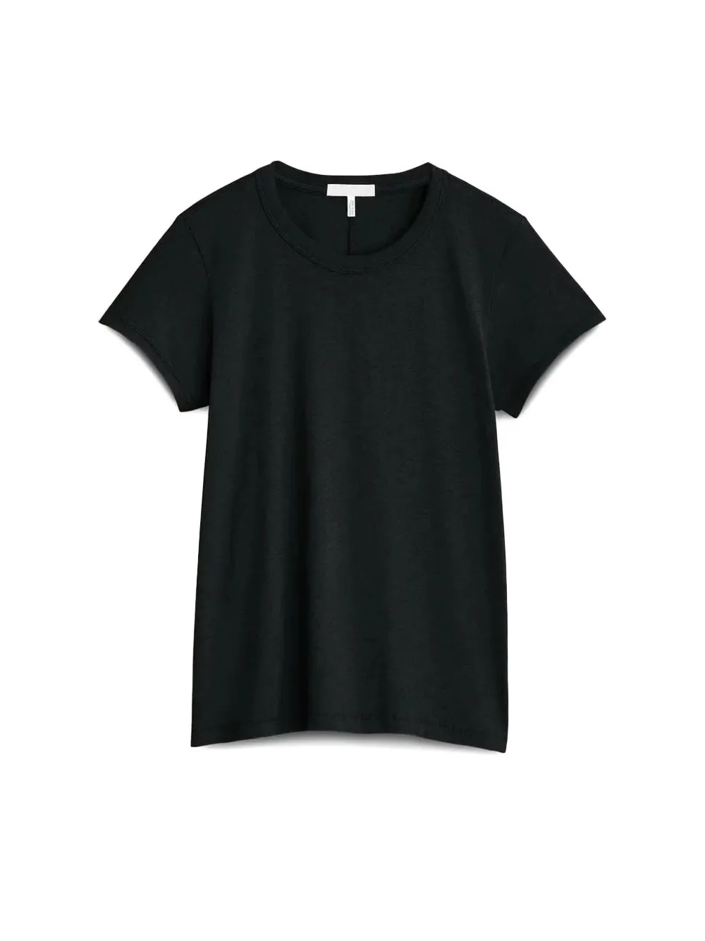 Rag & Bone Logo Round Collar Short-sleeved T-shirt In Black