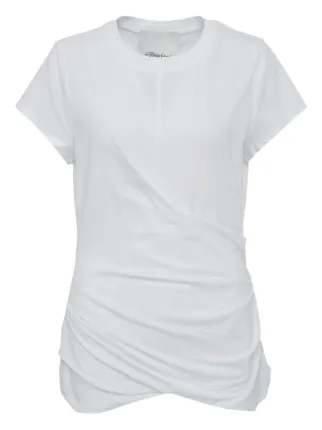 3.1 Phillip Lim Draped short-sleeve t-shirt | White | FARFETCH