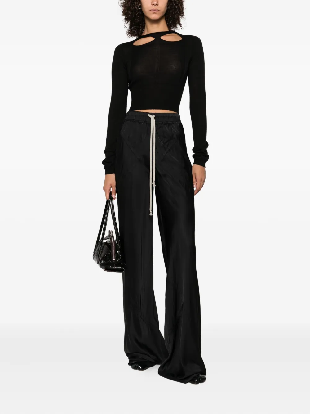 Rick Owens cut-out wool sweater Zwart