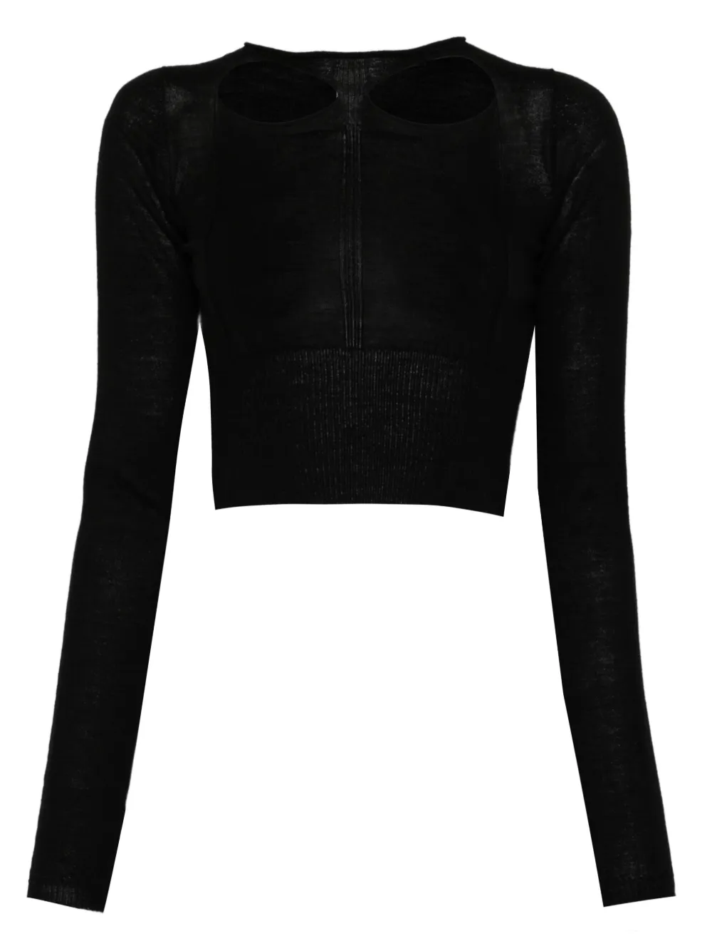 Rick Owens cut-out wool sweater Zwart