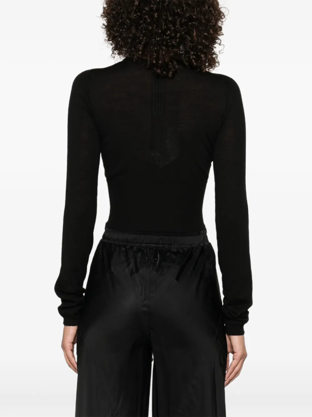 Rick Owens cut-out wool sweater Zwart