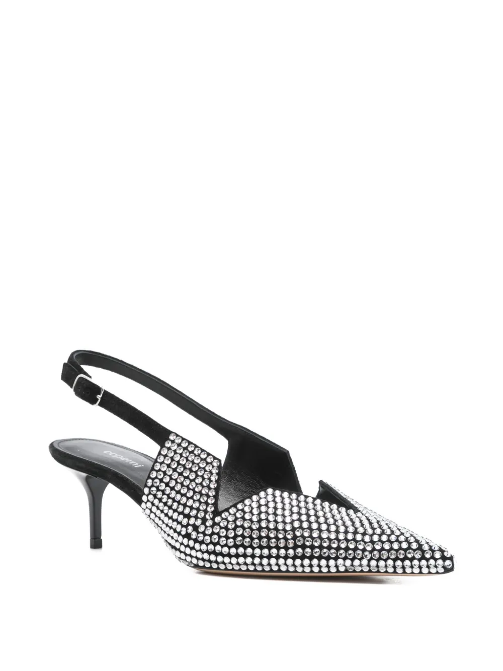 Coperni 60mm crystal-embellished slingback pumps Black