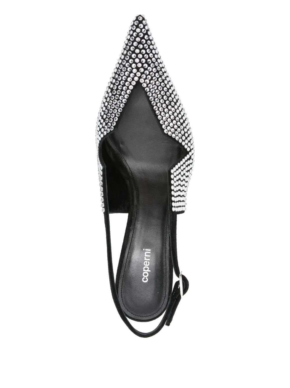 Coperni 60mm crystal-embellished slingback pumps Black