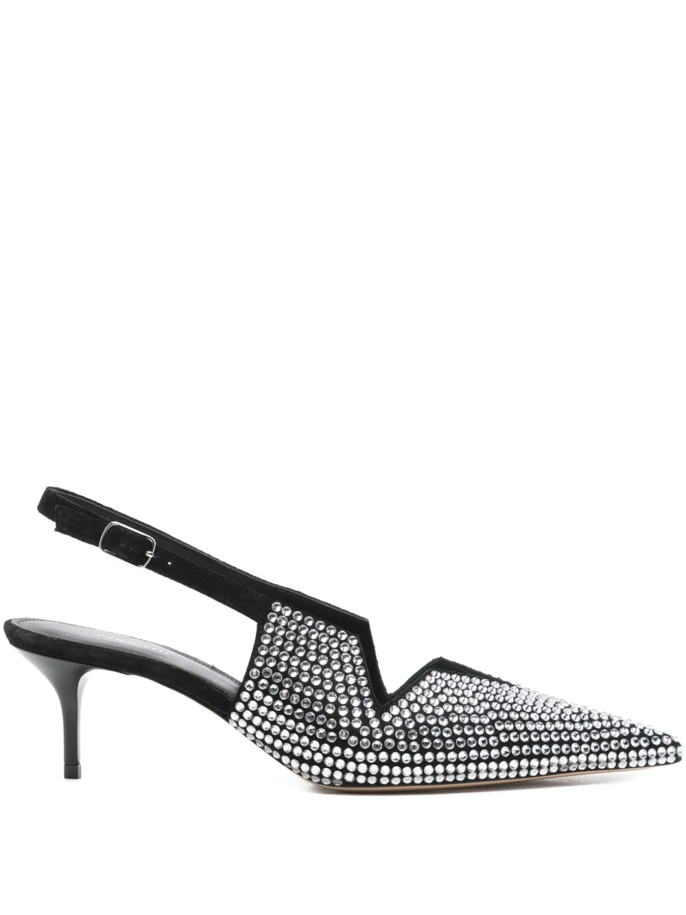 Coperni 60mm crystal-embellished slingback pumps Black