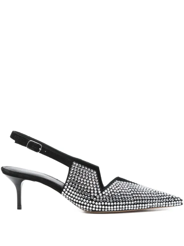 Coperni 60mm Crystal-embellished Slingback Pumps in Black