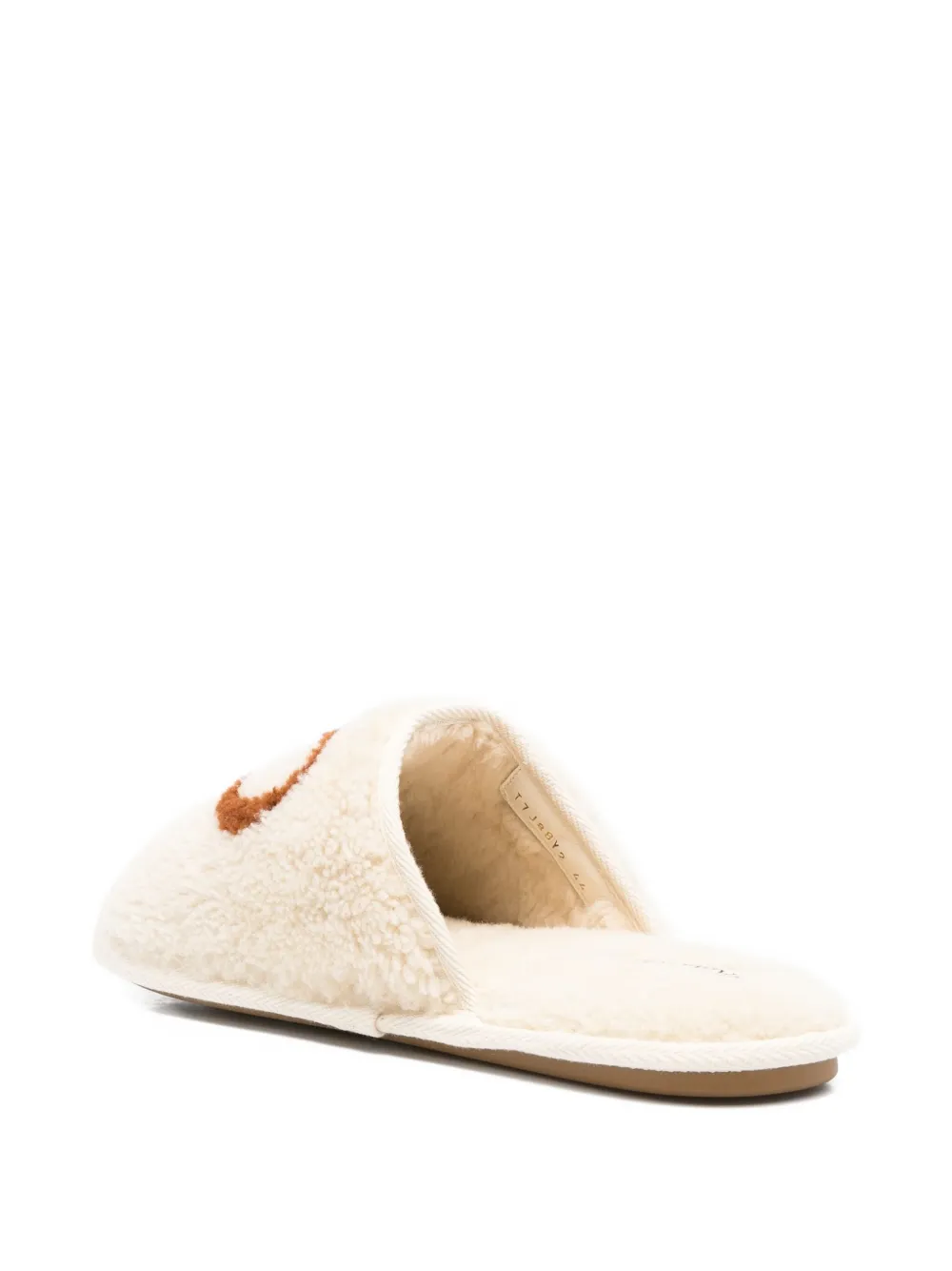 Valentino Garavani logo-embroidered slippers Neutrals