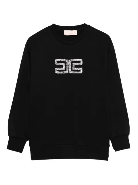 Elisabetta Franchi La Mia Bambina crystal-embellished logo sweatshirt