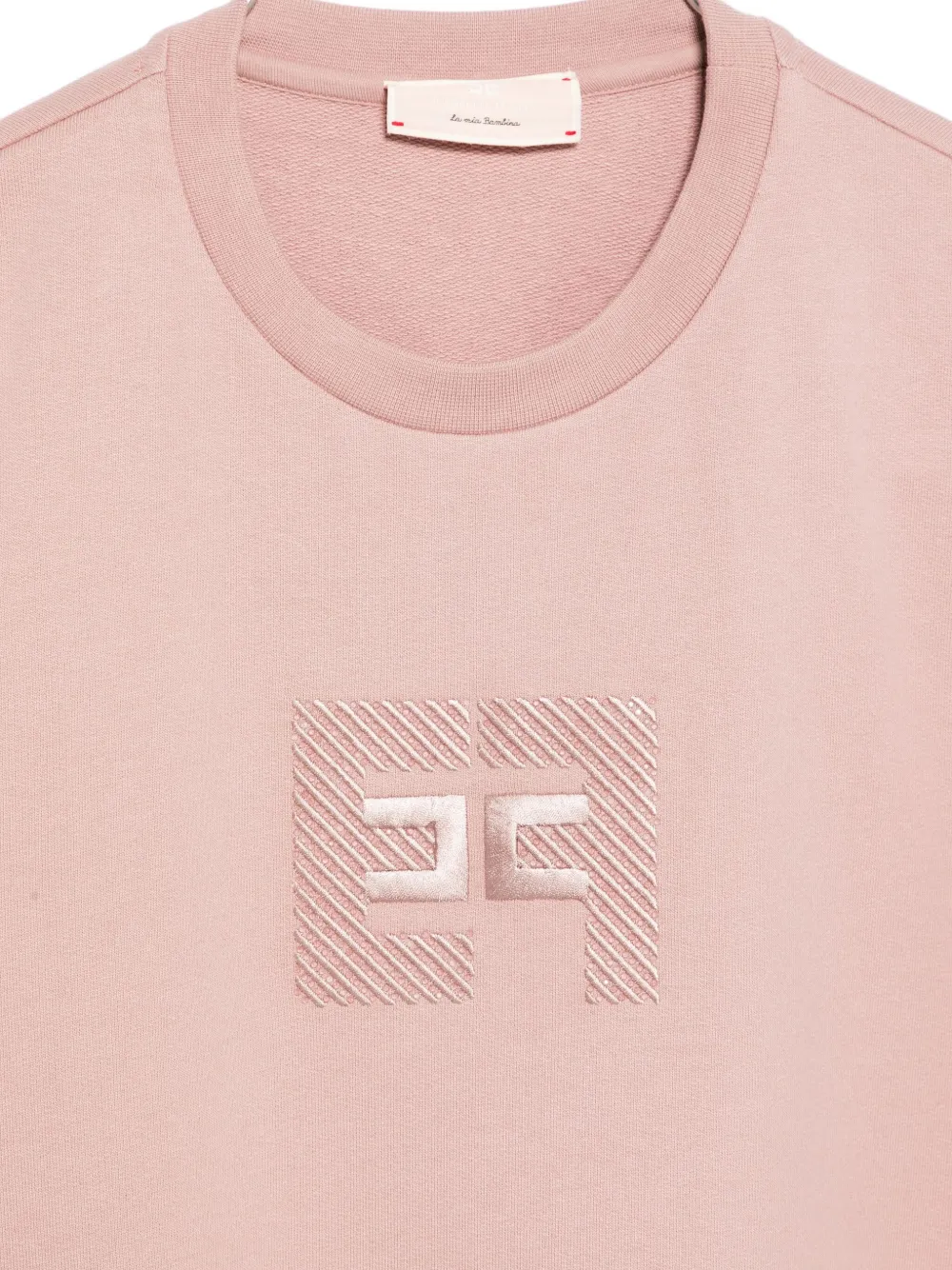 Elisabetta Franchi La Mia Bambina embroidered-logo cotton sweatshirt Roze