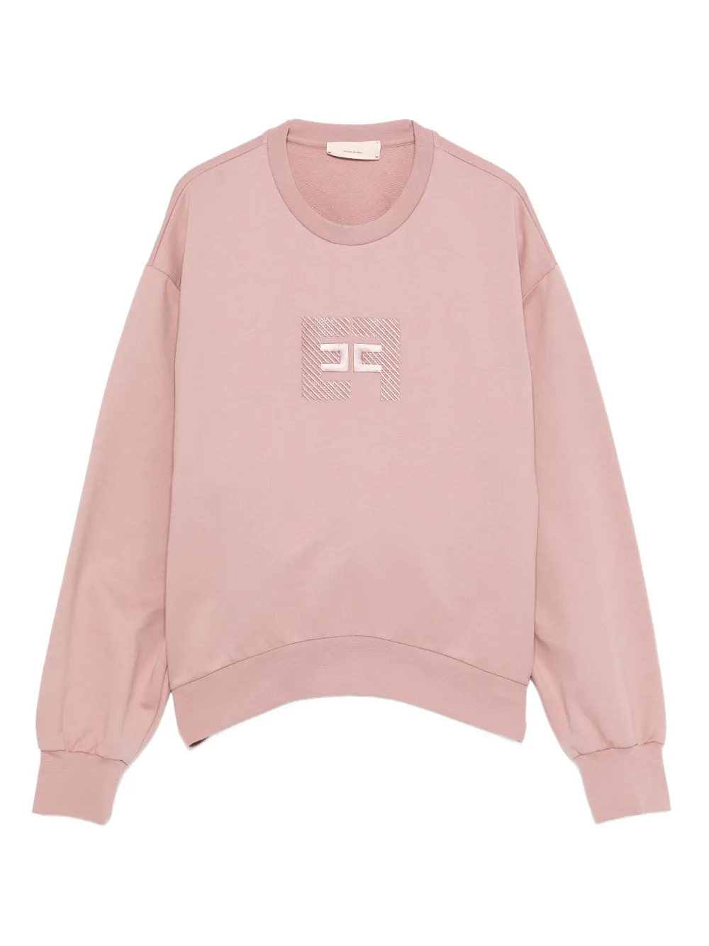 Elisabetta Franchi La Mia Bambina Katoenen sweater met geborduurd logo Roze