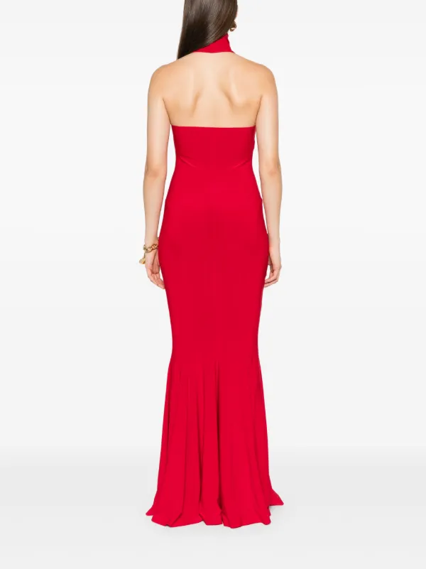 norma kamali red strapless dress Ruched strapless gown in red - Norma Kamali