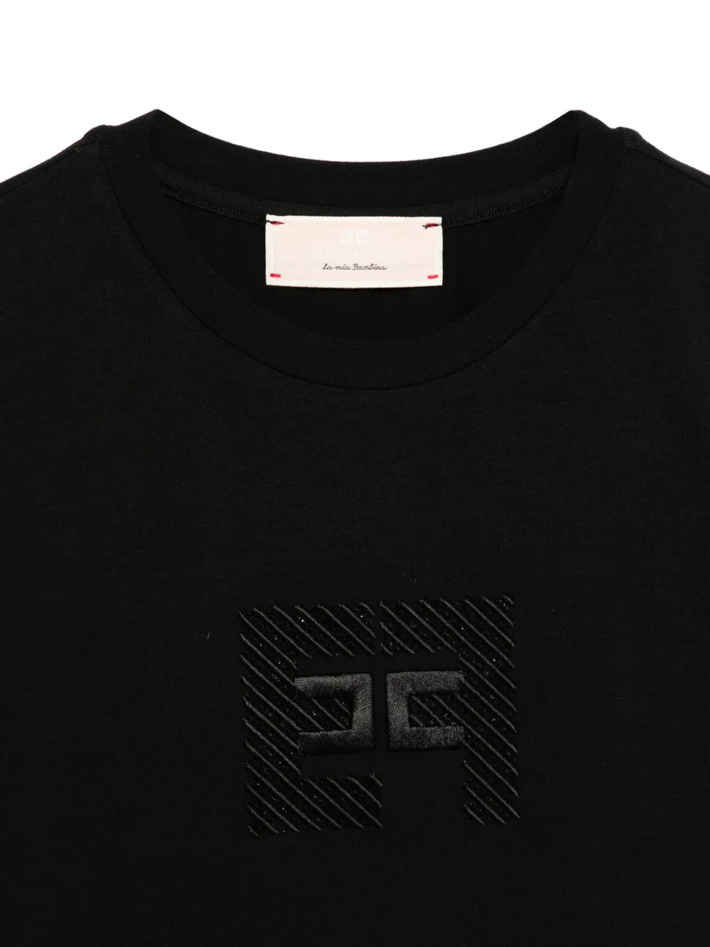 Elisabetta Franchi La Mia Bambina logo T-shirt Zwart