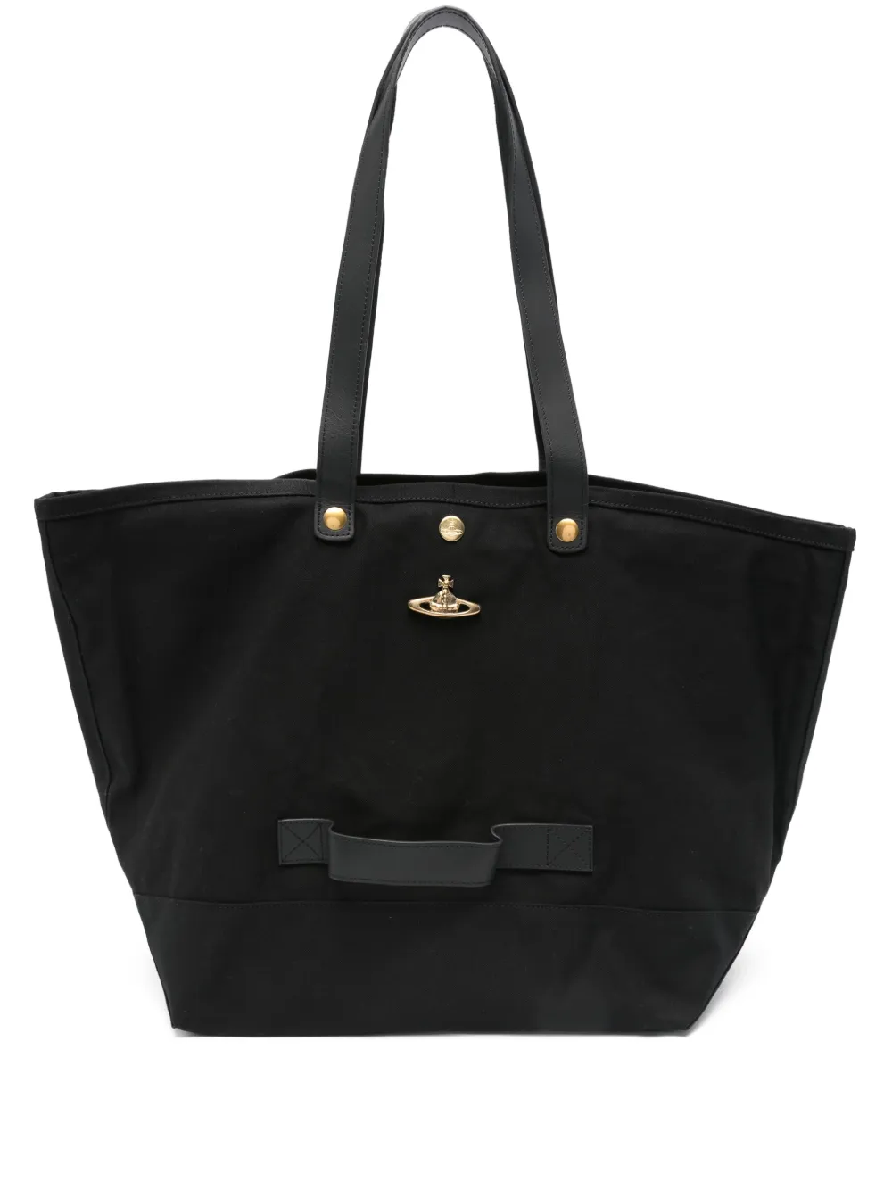 Vivienne Westwood orb-plaque cotton tote bag | Black | Image 1